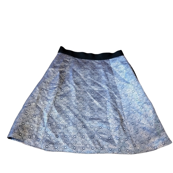 NARCISCO Rodriguez Brocade Skirt Gold Blue Black 6 Elegant  Pockets T11 - Picture 5 of 6